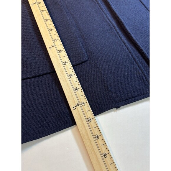 J Crew Sweater Blazer Navy Blue Small Pockets Swacket Swazer Stretch Knit Jacket - Picture 5 of 11